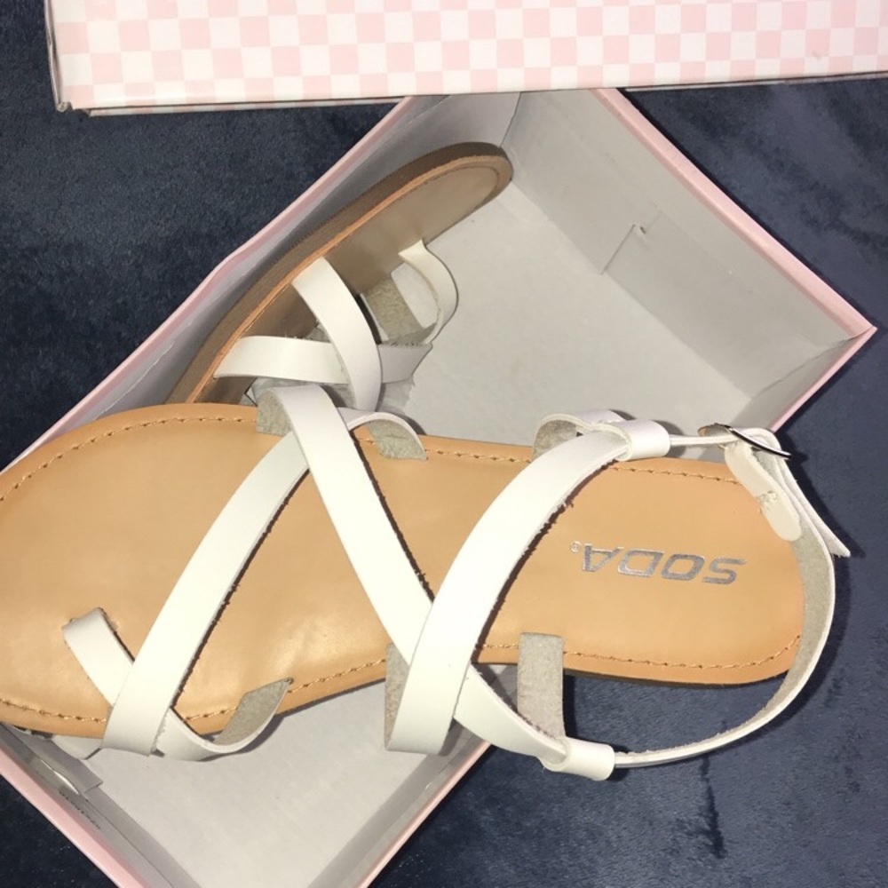 White sandals